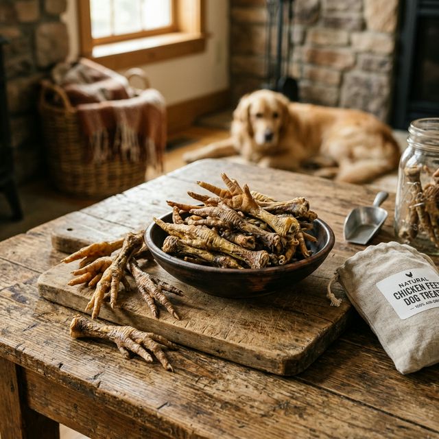 Patas de pollo deshidratadas